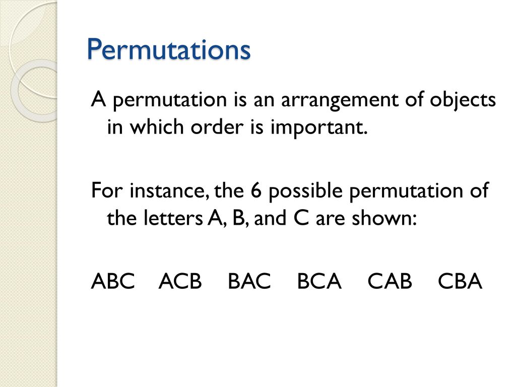 Apply the Counting Principle and Permutations - ppt download