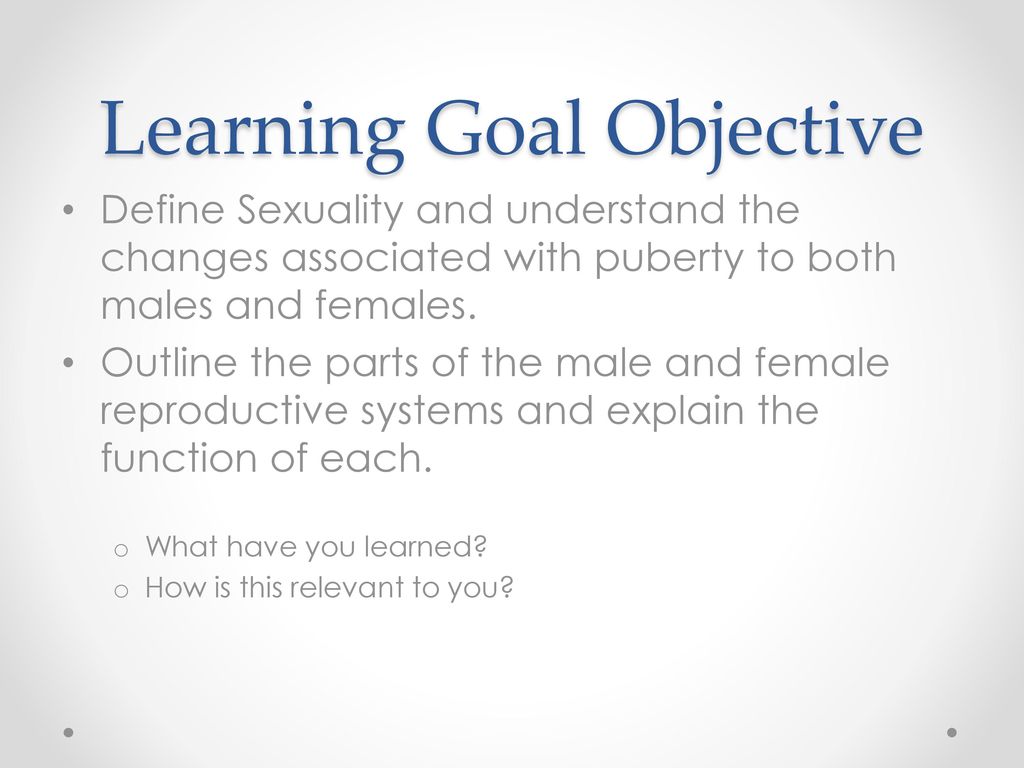 Learning Goal Objective