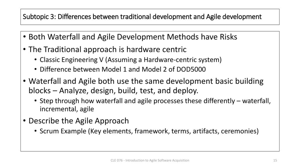 CLE Introduction to Agile Software Acquisition