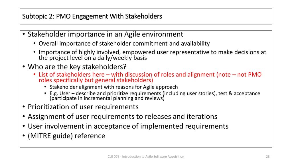 Subtopic 2: PMO Engagement With Stakeholders