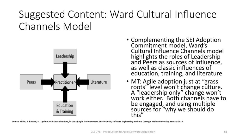 Suggested Content: Ward Cultural Influence Channels Model