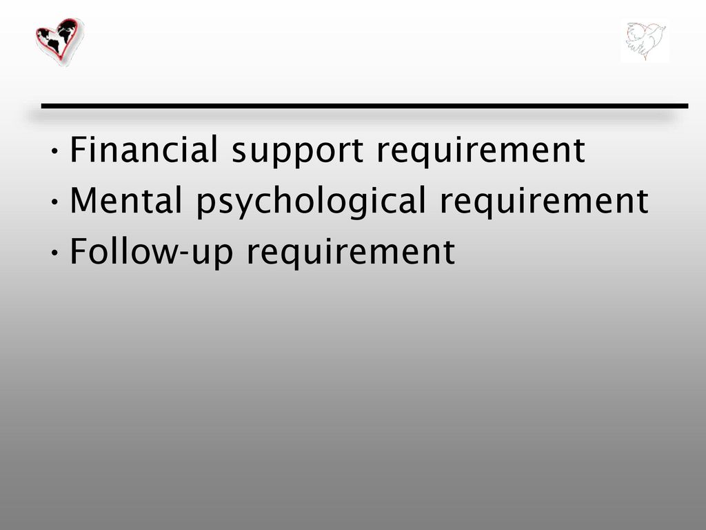 Financial support requirement