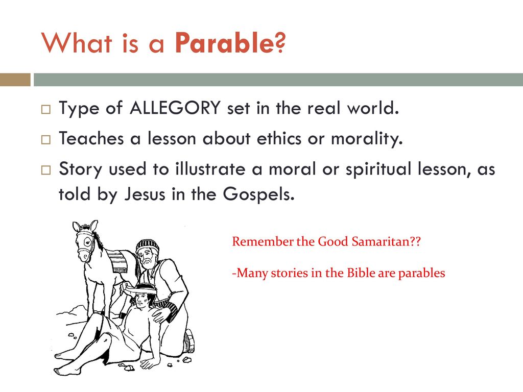 Allegories, Parables, & Fables - ppt download