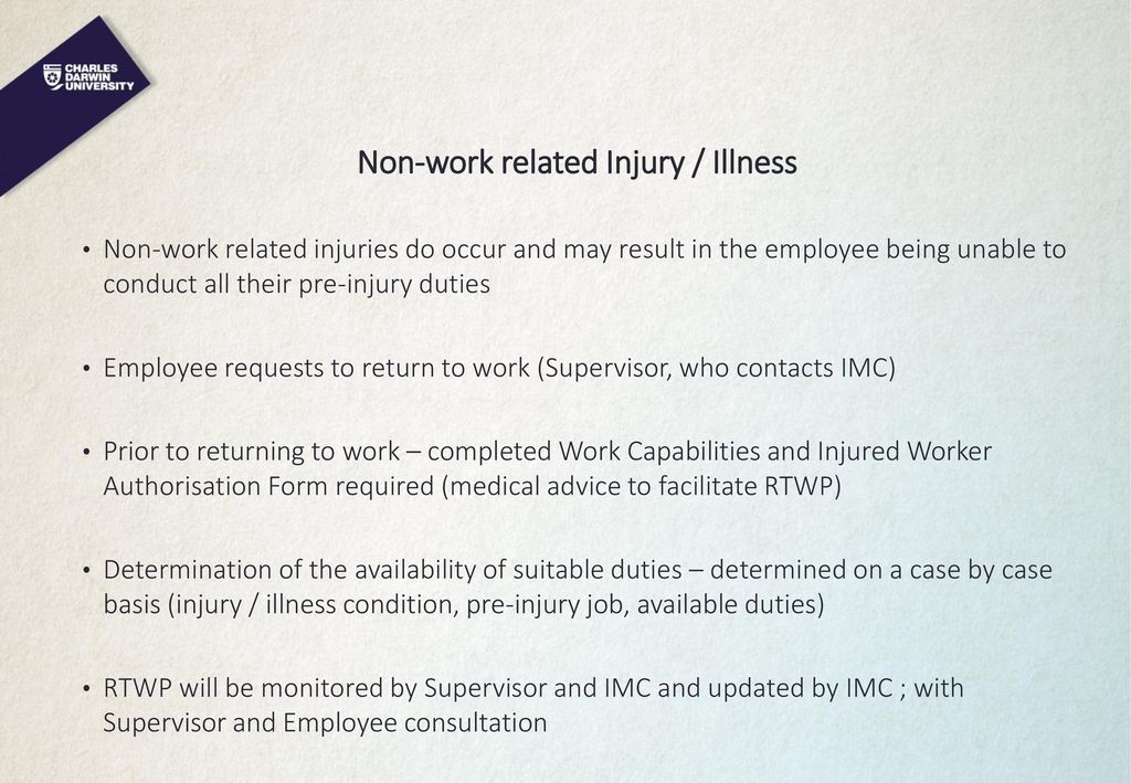 Safety Health and Wellbeing Workplace Injury Rehabilitation ppt download