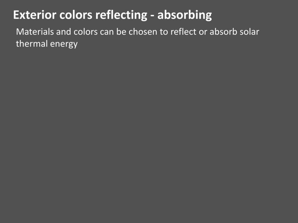 Exterior colors reflecting - absorbing
