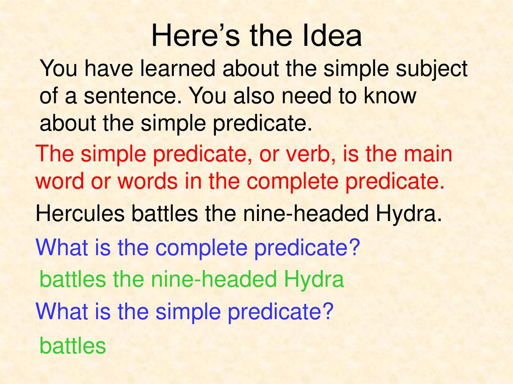 Simple Predicates Or Verbs Ppt Download
