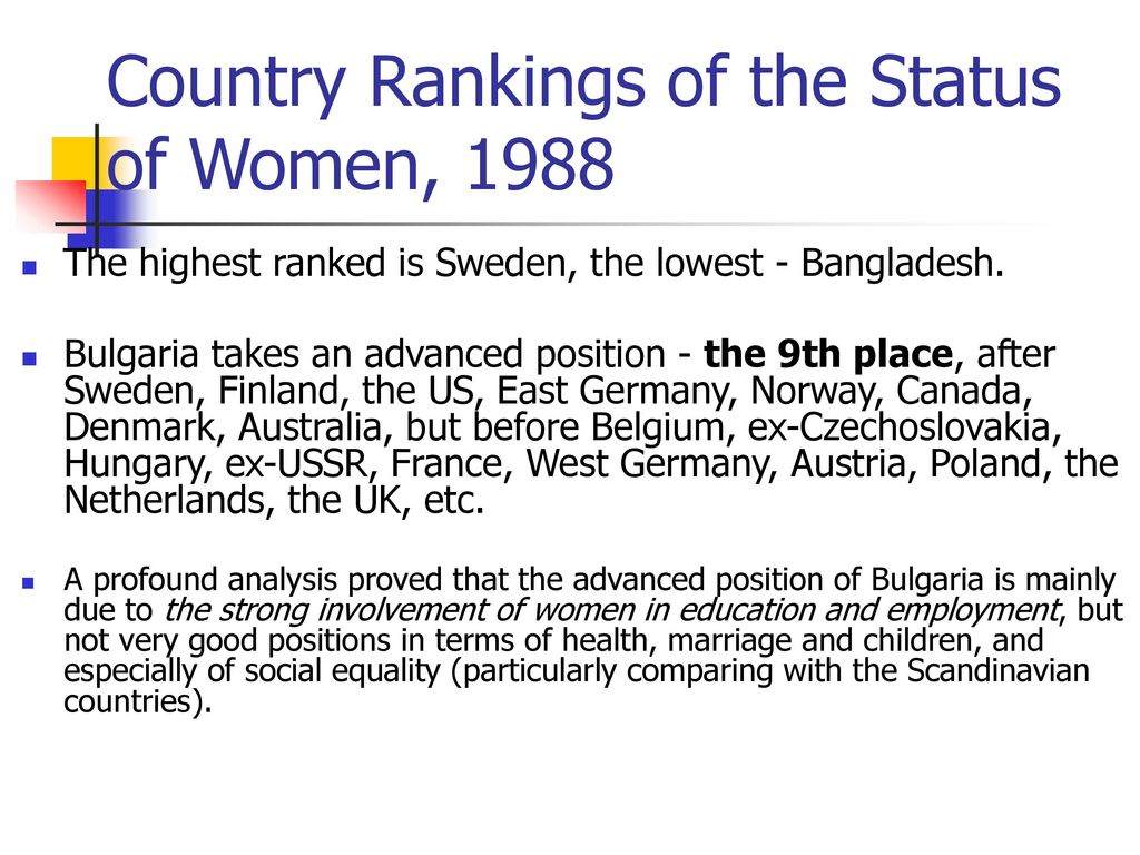 GENDER EQUALITY In Bulgaria Compared With The EU Ppt Download