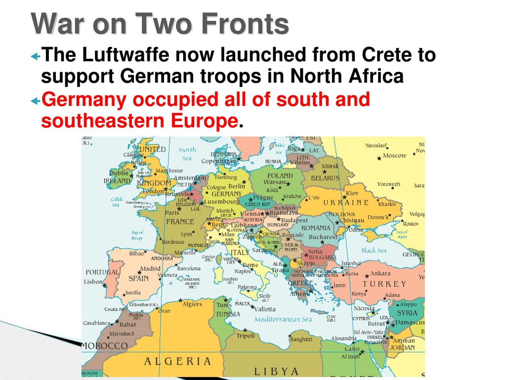 War on Two Fronts The Luftwaffe now launched from Crete to support German troops in North Africa.