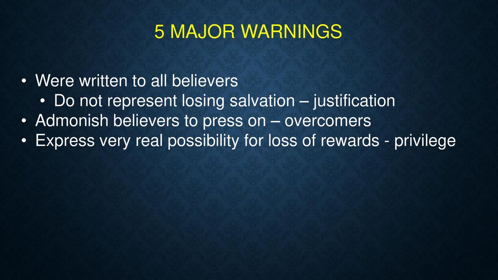5 MAJOR WARNINGS Were written to all believers