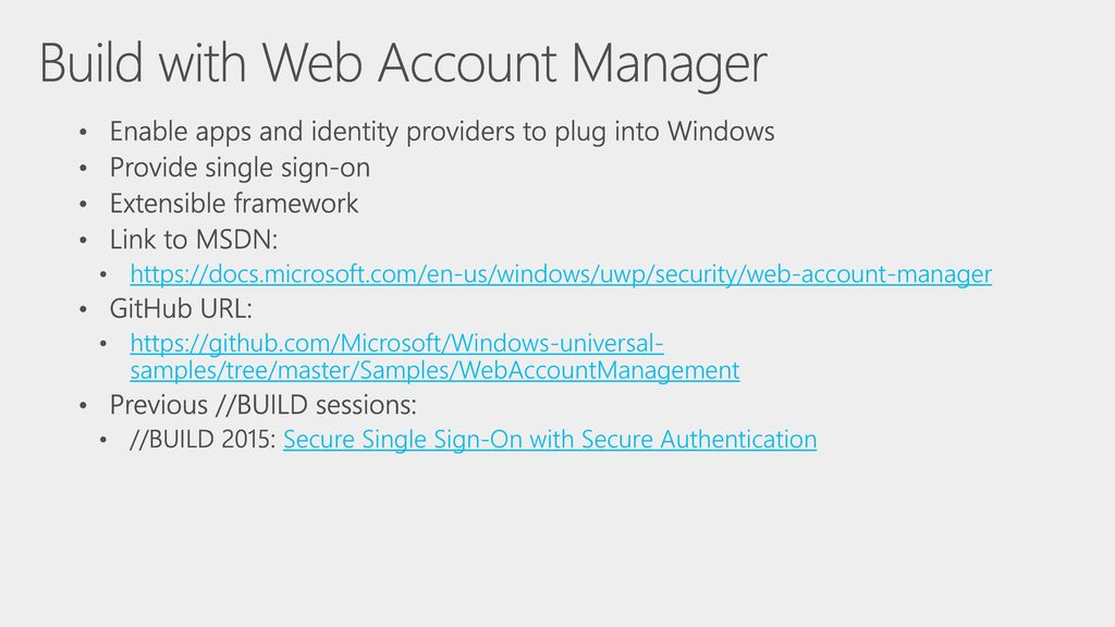 web account manager windows 10