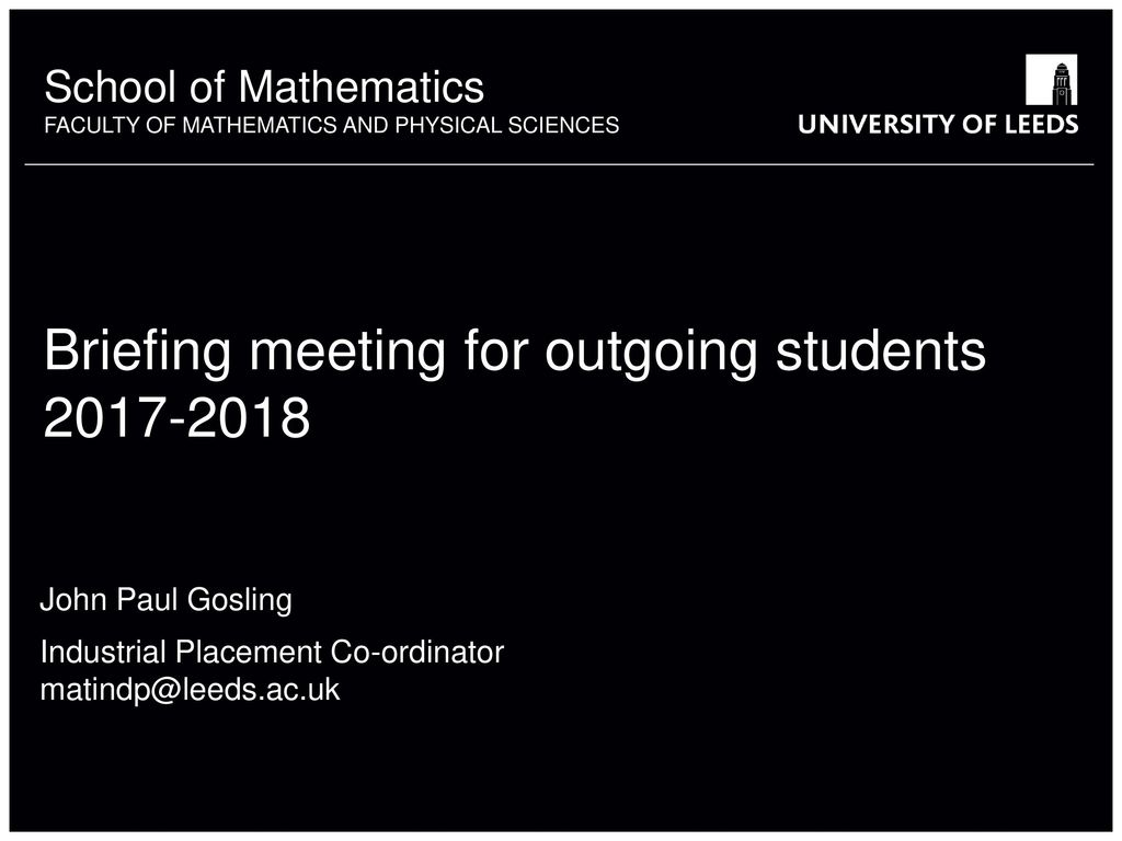 Briefing Meeting For Outgoing Students - Ppt Download