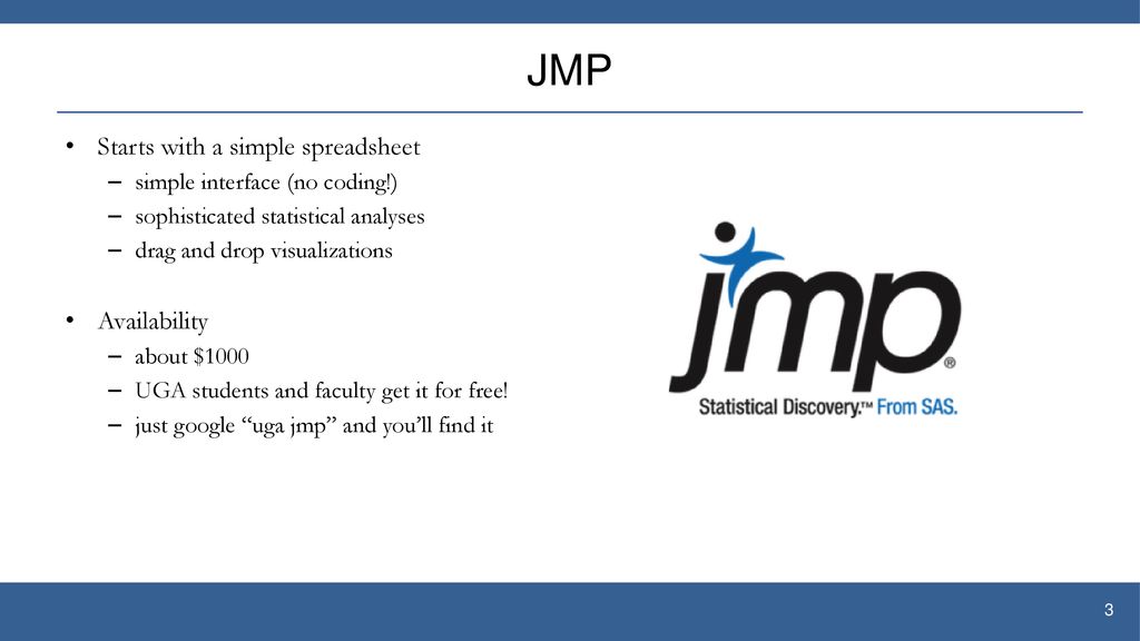 JMP Starts with a simple spreadsheet Availability