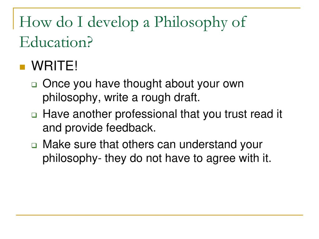 how to write your own philosophy
