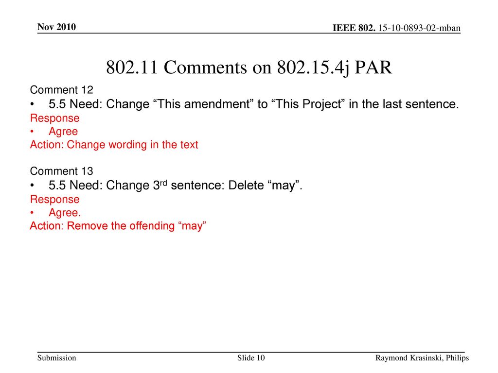 June 18 Nov Comments on j PAR. Comment Need: Change This amendment to This Project in the last sentence.