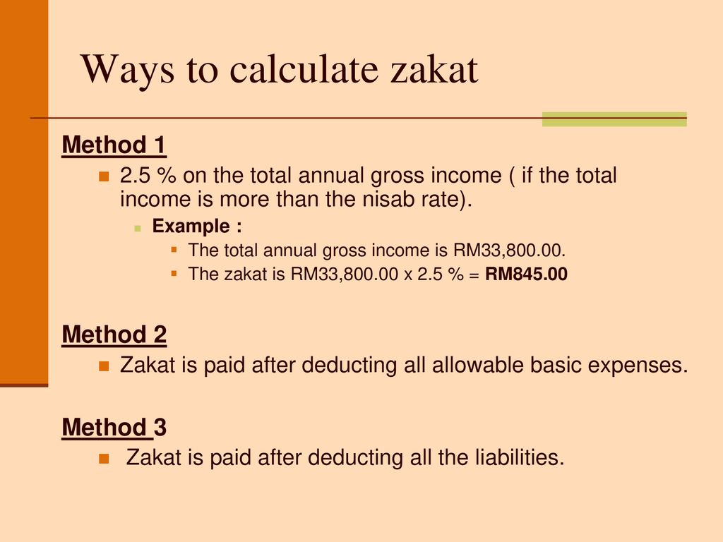 Illustration to calculate zakat - ppt download