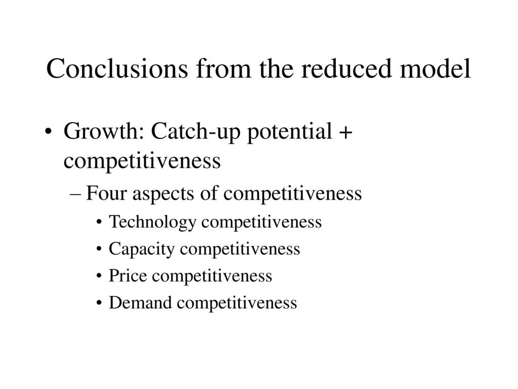 Conclusions from the reduced model