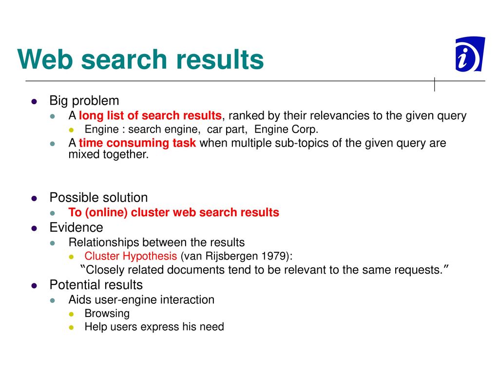 Web Document Clustering - ppt download