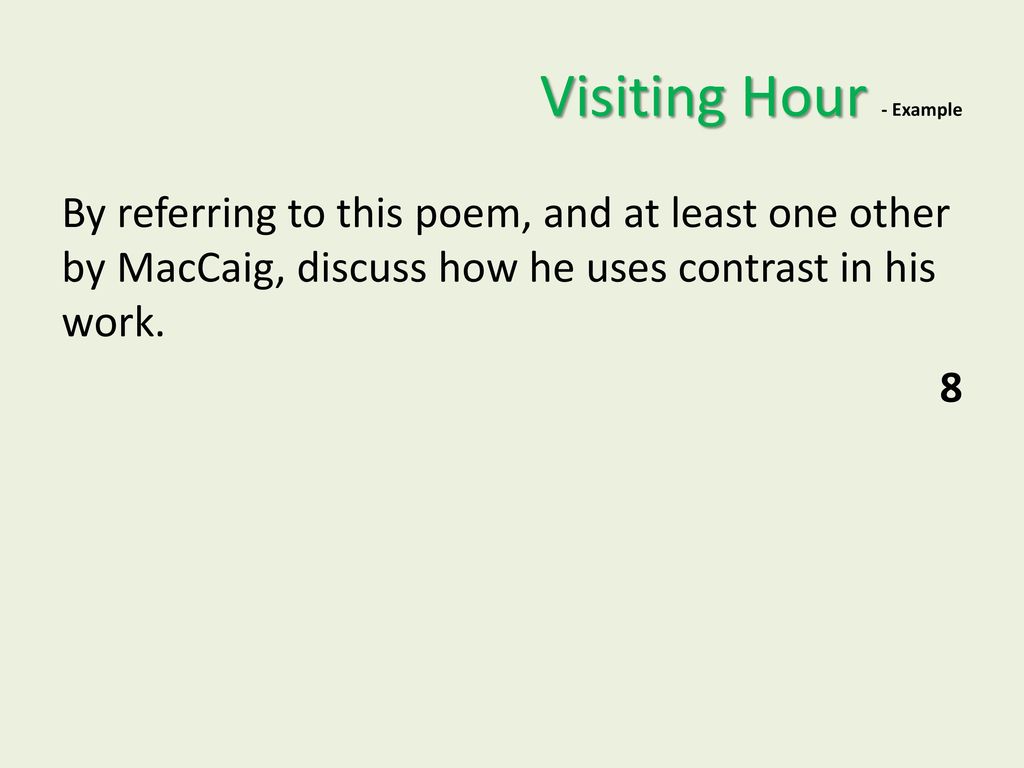 Visiting Hour - Example
