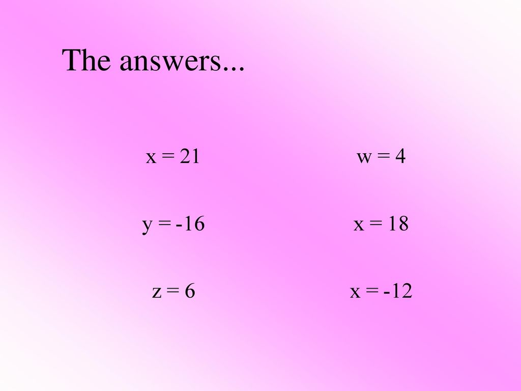 The answers...