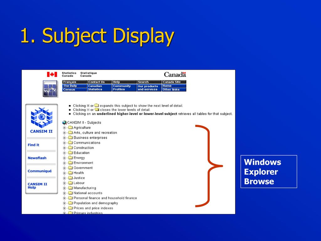 1. Subject Display Windows Explorer Browse