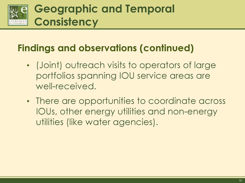 Geographic and Temporal Consistency