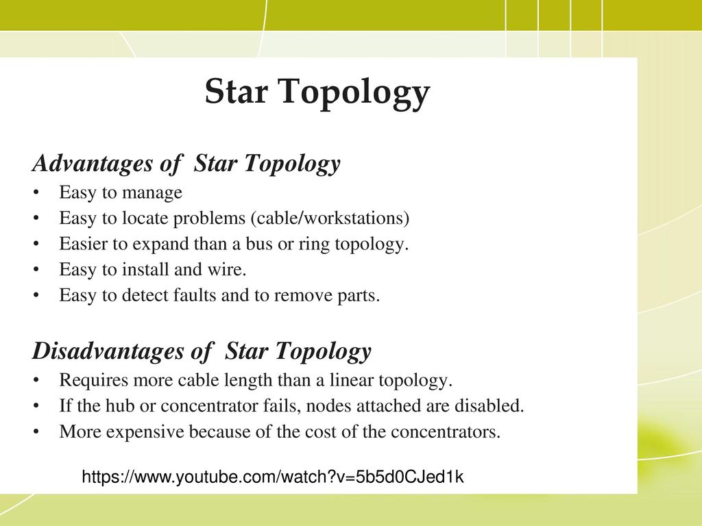 star topology advantages and disadvantages