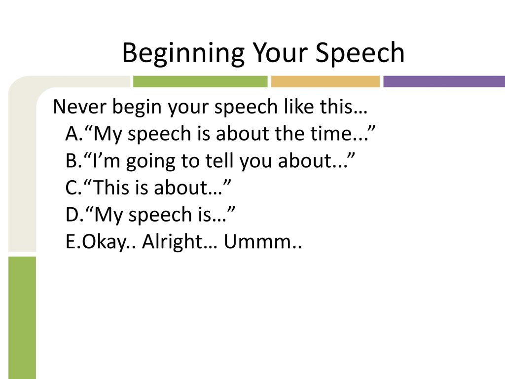 How to Start Your Speech, Starting Lines for Speech