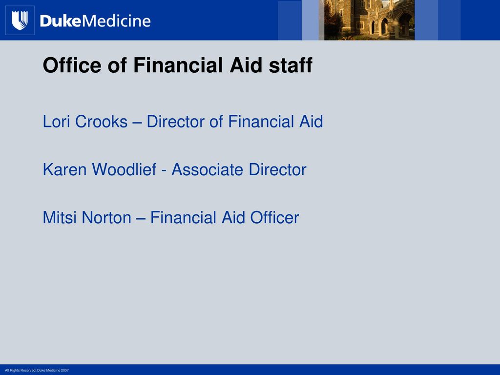 Office of Financial Aid staff
