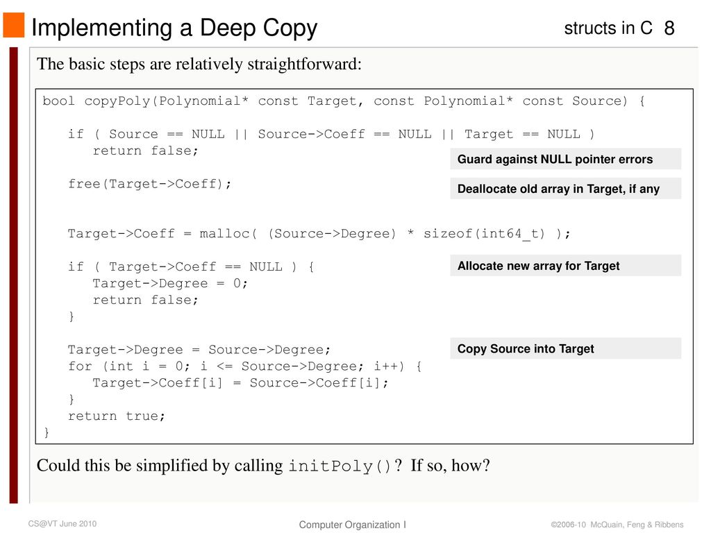 struct Copy Operation In C, variables are copied in three situations ...