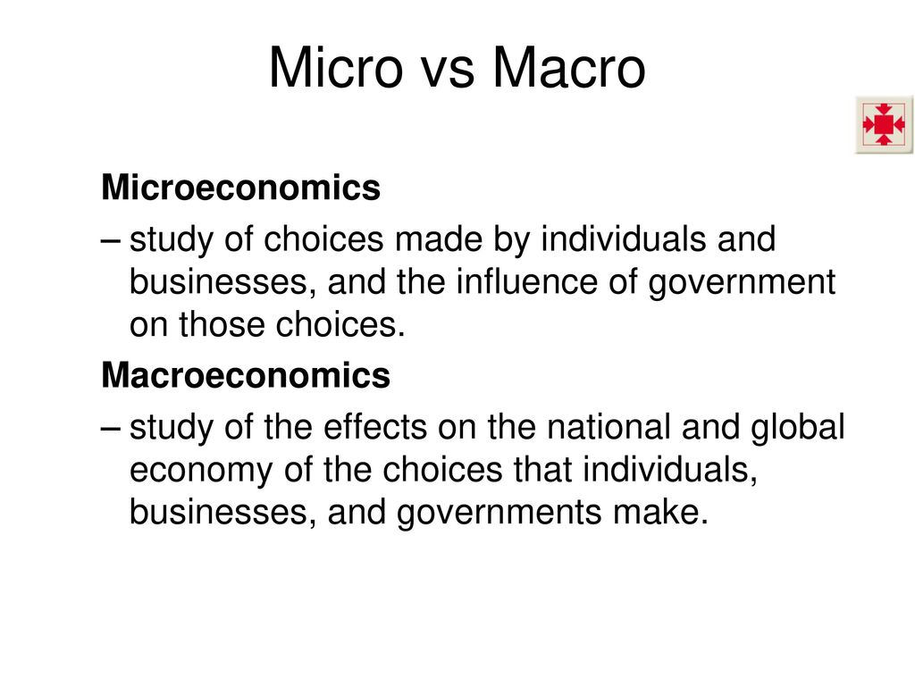 Ch. 1: What is Economics? Objectives Define economics Micro vs Macro - ppt  download