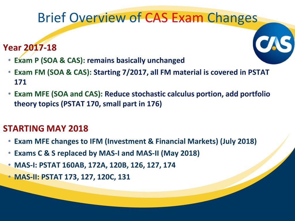 UCSB Probability & Statistics Actuarial Program ppt download