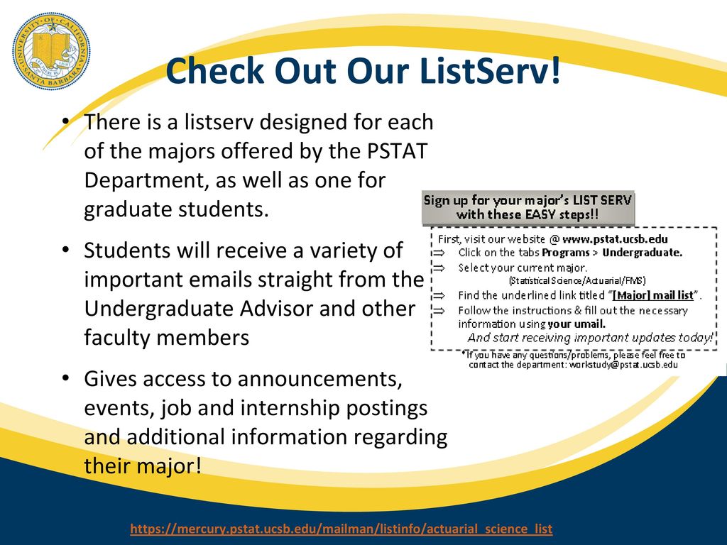 UCSB Probability & Statistics Actuarial Program ppt download
