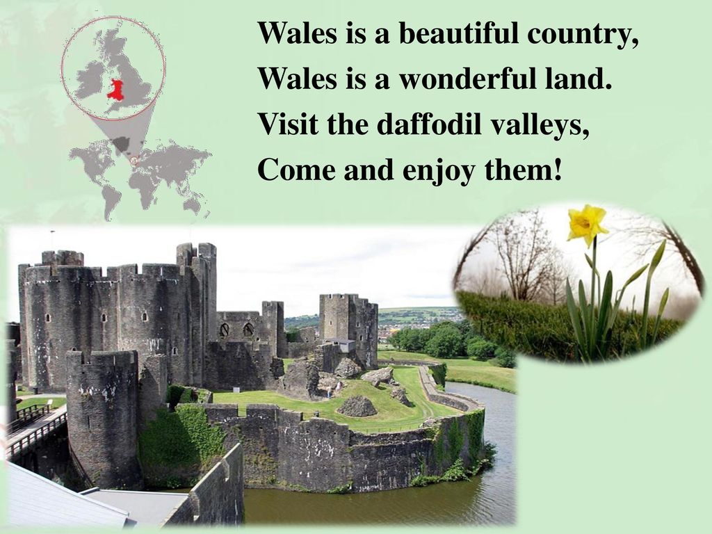 It is beautiful country. Wales is. Land of Wales. Wales is : “ the Land of Song”. Wales is a Country of.