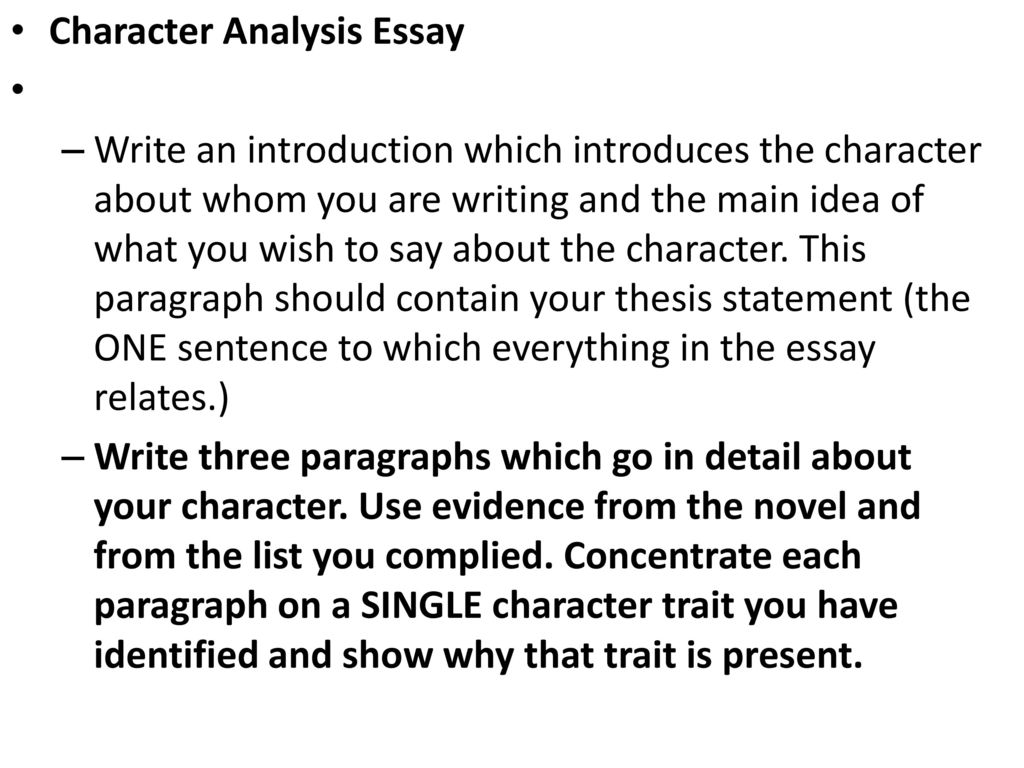 Character Analysis Essay - ppt download