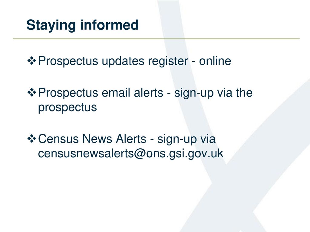 Staying informed Prospectus updates register - online