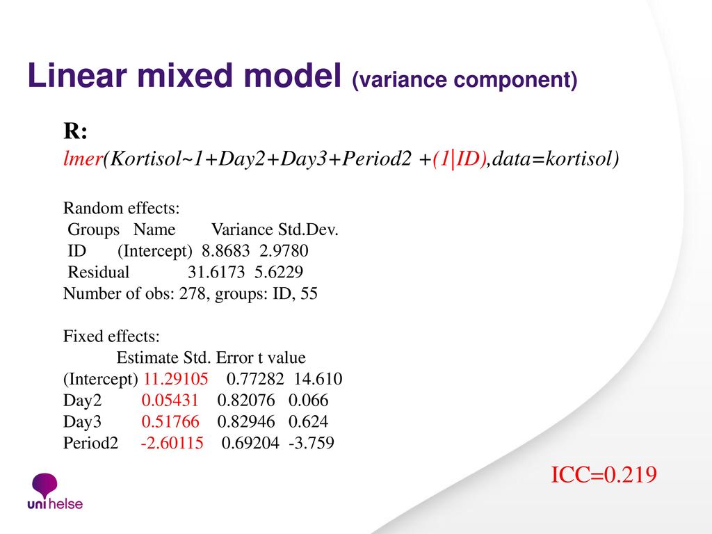 Linear mixed model (variance component)