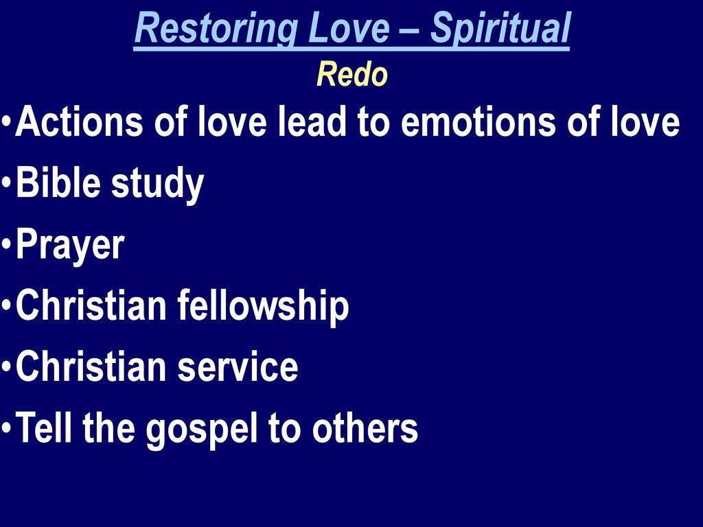 Restoring Love – Spiritual Redo