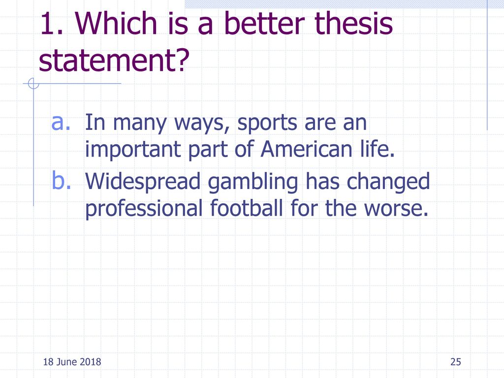 thesis statement about sports have many benefits