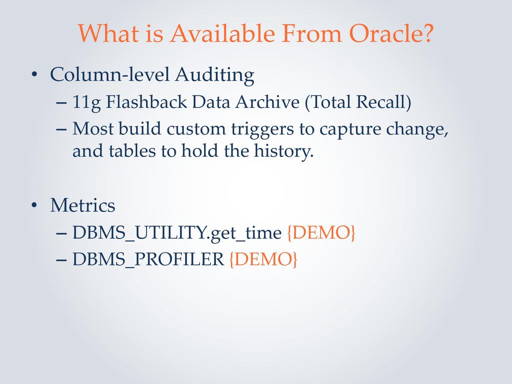 And instrumentation of production pl sql ppt download