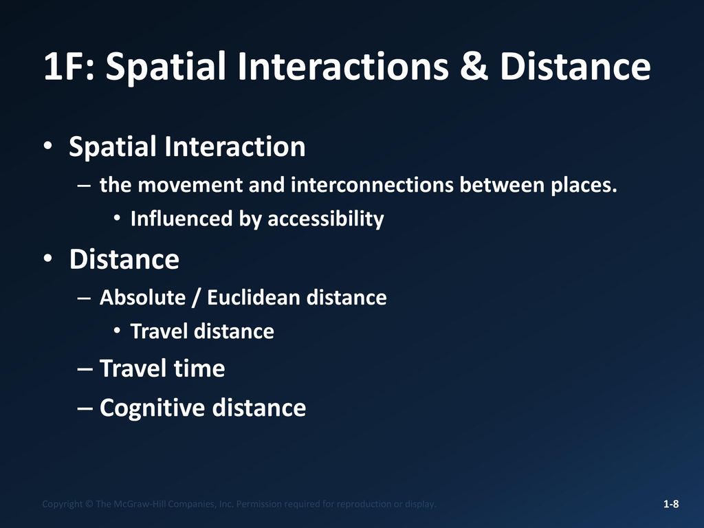 1F: Spatial Interactions & Distance