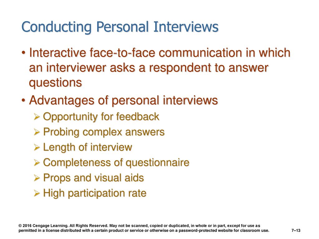 Conducting Personal Interviews