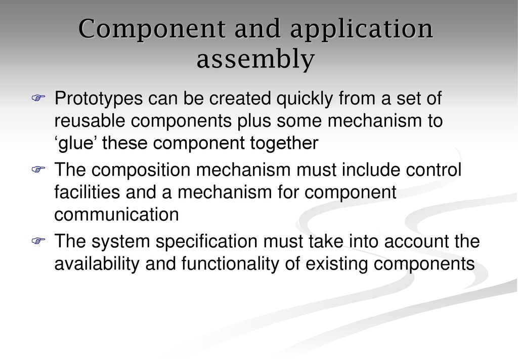 Component and application assembly