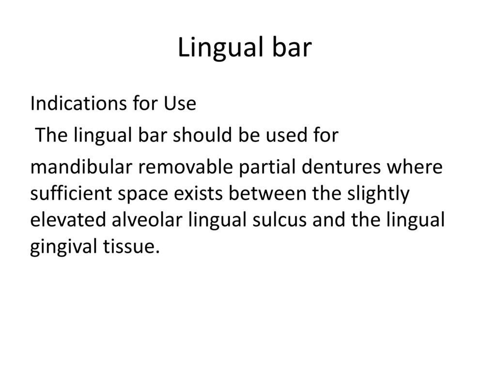 Lingual bar