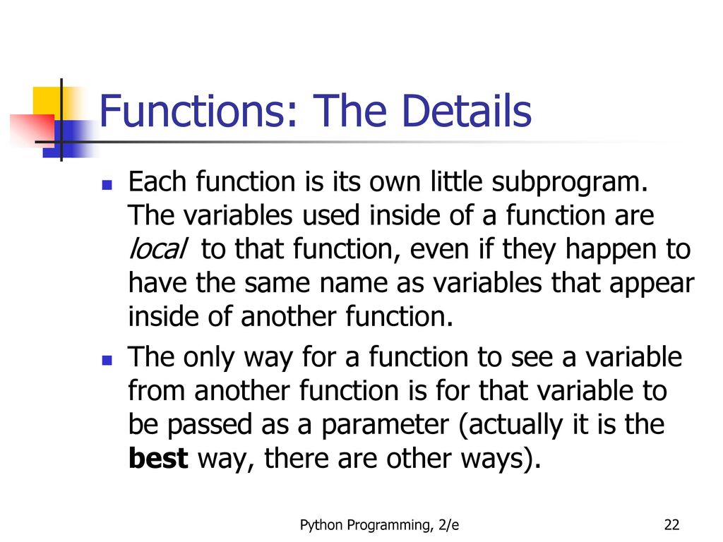 Functions: The Details