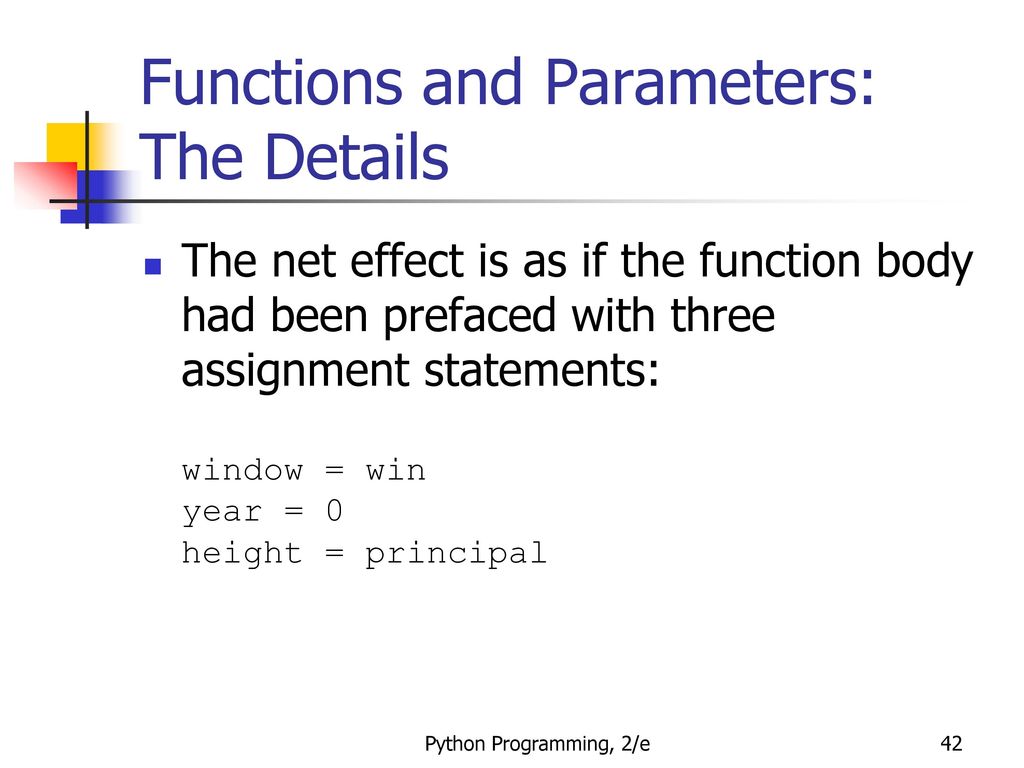 Functions and Parameters: The Details