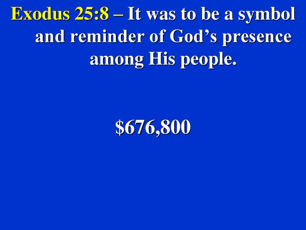 Exodus 25:8 – It was to be a symbol and reminder of God’s presence among His people.