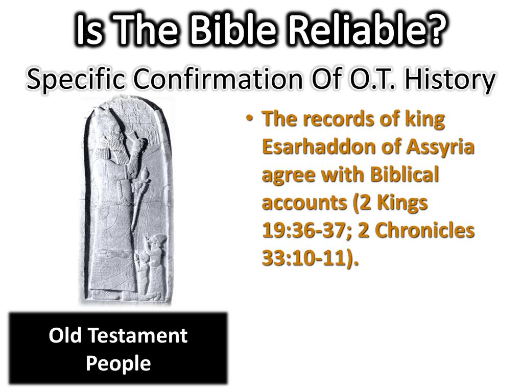 Specific Confirmation Of O.T. History