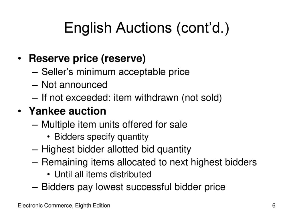 English Auctions (cont’d.)