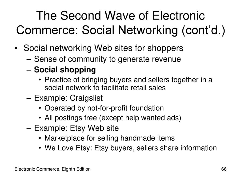 The Second Wave of Electronic Commerce: Social Networking (cont’d.)
