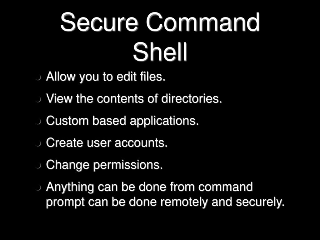 SECURE SHELL MONIKA GUPTA COT ppt download